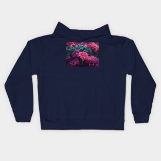 Crimson Chrysanthemums in the morning Kids Hoodie